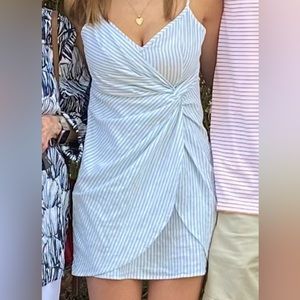 Altar’d State Striped White and Blue Mini Dress